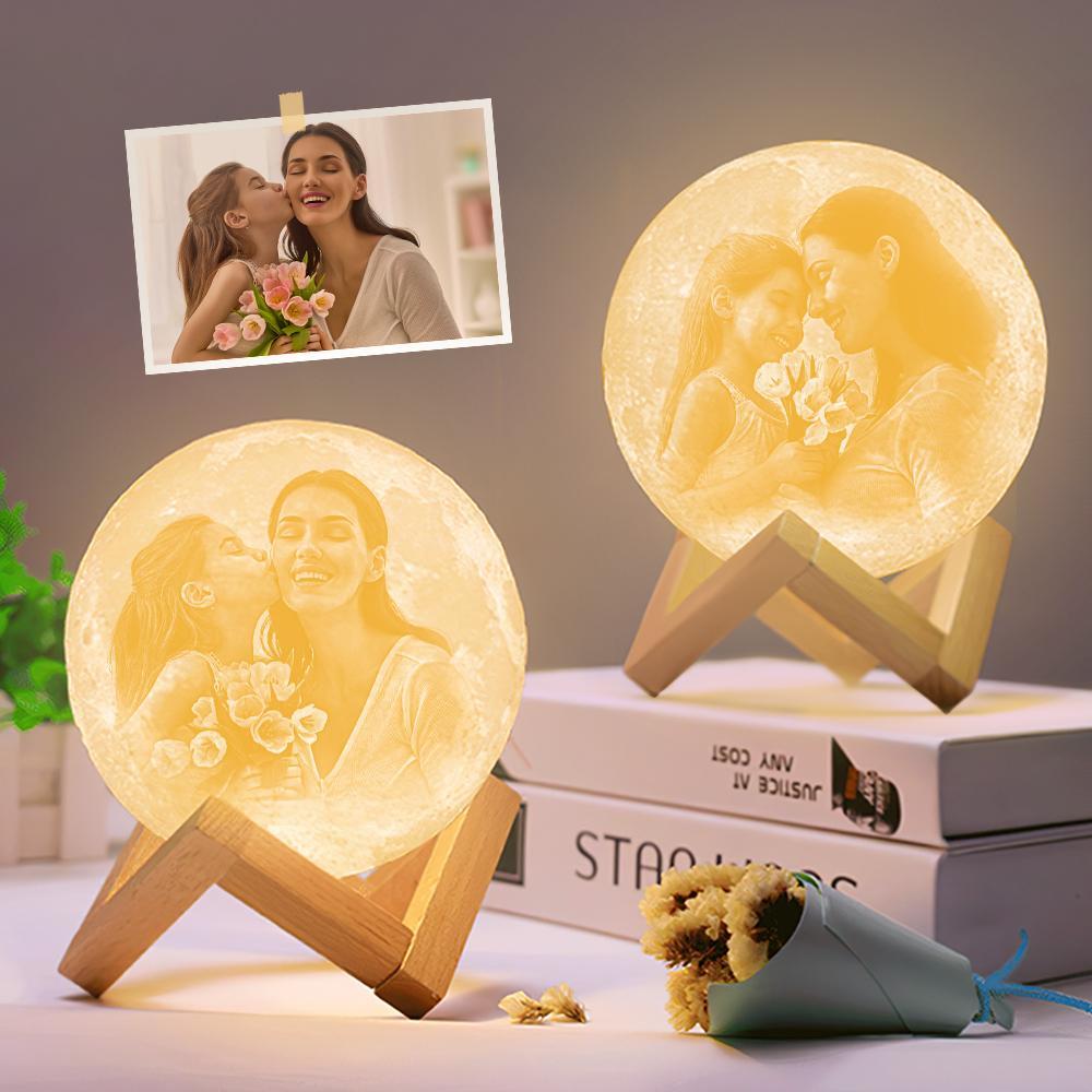 Custom 3D Printing Photo Moon Lamp - 3d Lunar Moon Lamp - Gift For Couples - Customized Valentine Gift