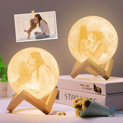 Custom 3D Printing Photo Moon Lamp - 3d Lunar Moon Lamp - Gift For Couples - Customized Valentine Gift