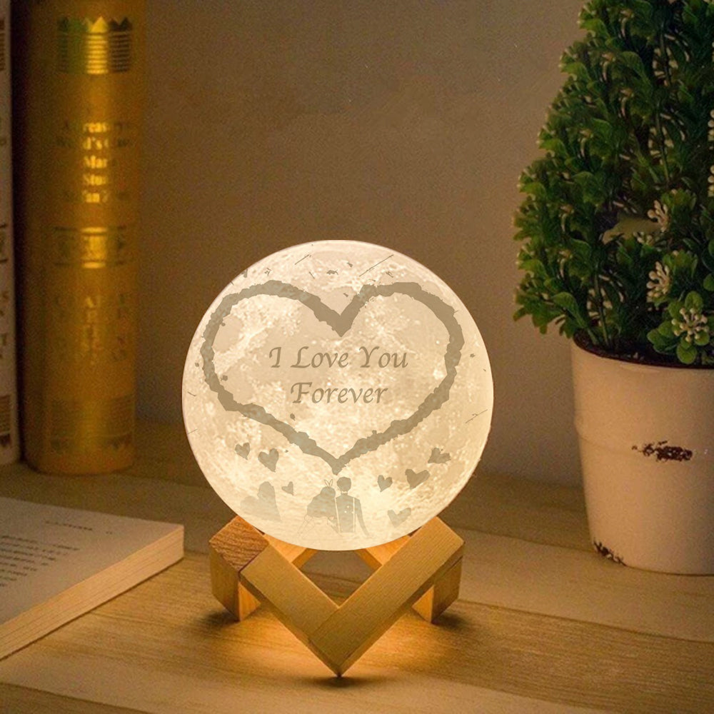 Custom 3d Couple Photo Moon Lamp - Personalized 3d Photo Moon Lamp - Custom Gifts For Valentines Day