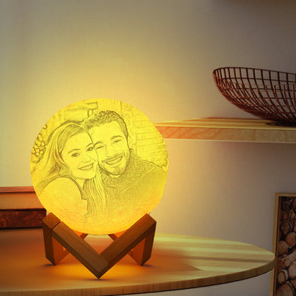 Custom 3d Couple Photo Moon Lamp - Personalized 3d Photo Moon Lamp - Custom Gifts For Valentines Day