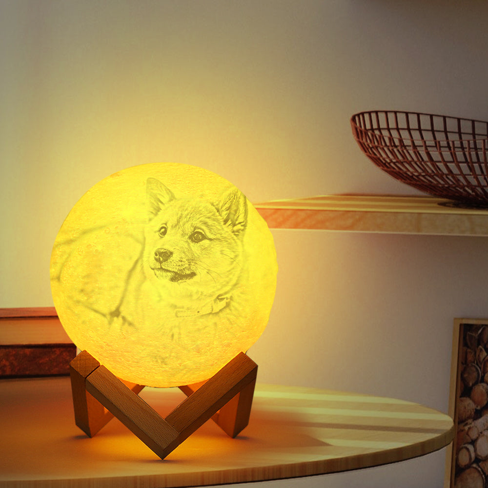 Custom 3d Dog Photo Moon Lamp - Dog Memorial Gifts - Dog Mom Gifts