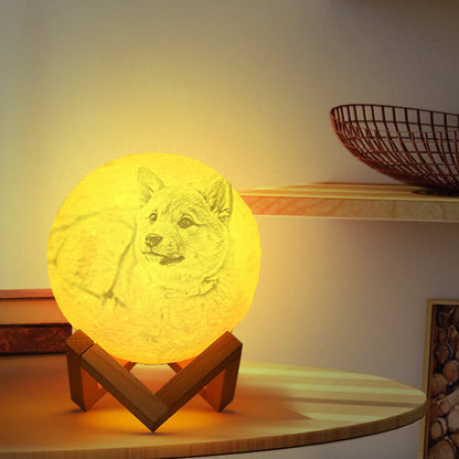 Custom 3d Dog Photo Moon Lamp - Dog Memorial Gifts - Dog Mom Gifts