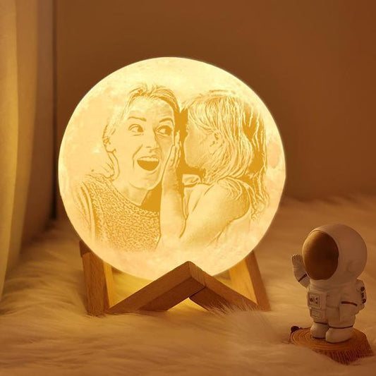 Custom 3d Photo Moon Lamp - First Mother's Day Gifts For Daughter - Valentines Gifts For Wife