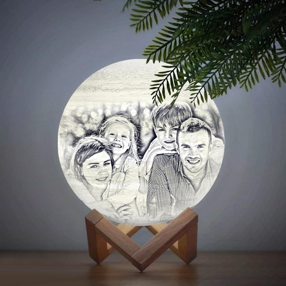 Custom 3d Printed Moon Lamp - Personalized Gift For Family - Custom Gifts For Family - Anniversary Gift