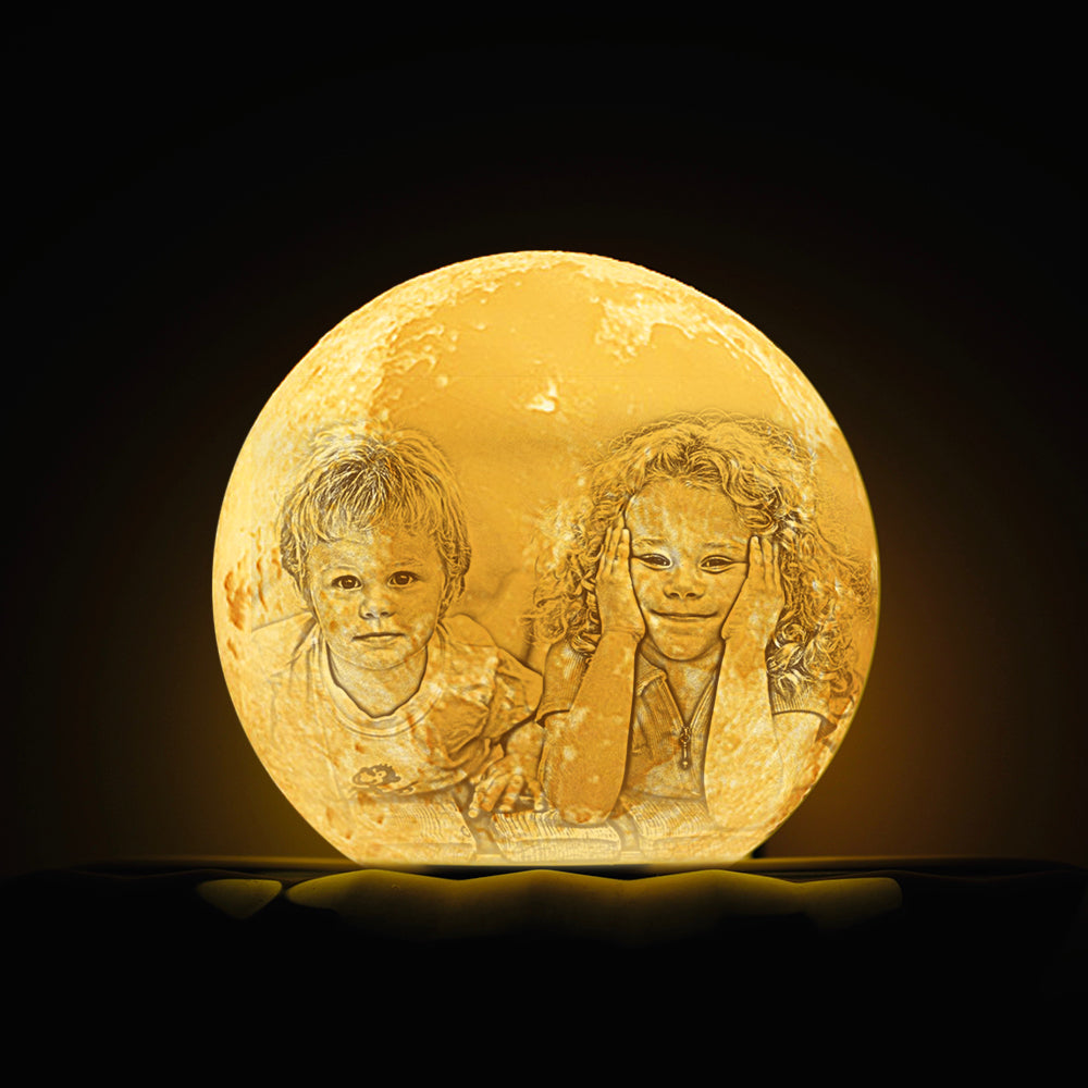 Custom 3d Printed Moon Lamp With Photo - Gift For Friend - Personalized 3d Photo Moon Lamp For Friend