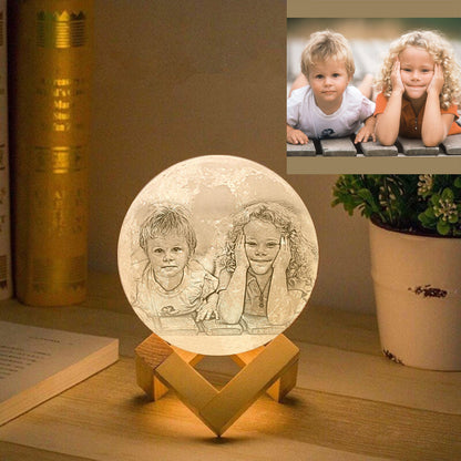 Custom 3d Printed Moon Lamp With Photo - Gift For Friend - Personalized 3d Photo Moon Lamp For Friend