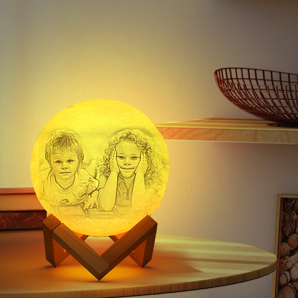 Custom 3d Printed Moon Lamp With Photo - Gift For Friend - Personalized 3d Photo Moon Lamp For Friend
