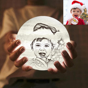 Custom 3d Printed Moon Lamp for Baby - Personalized Gift For Baby - Baby Baptism Gift