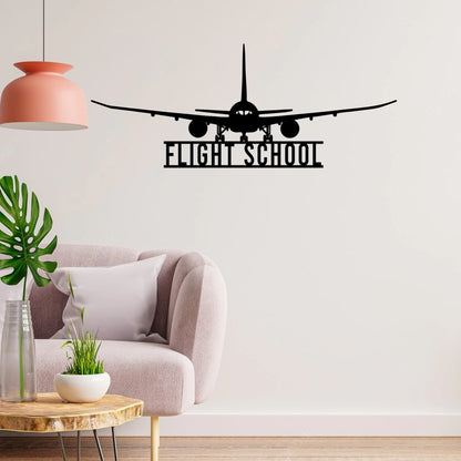 Custom Airplane Metal Wall Art - Metal Airplane Wall Decor - Personalized Pilot Name Sign - Flight Attendant Outdoor Decor Home