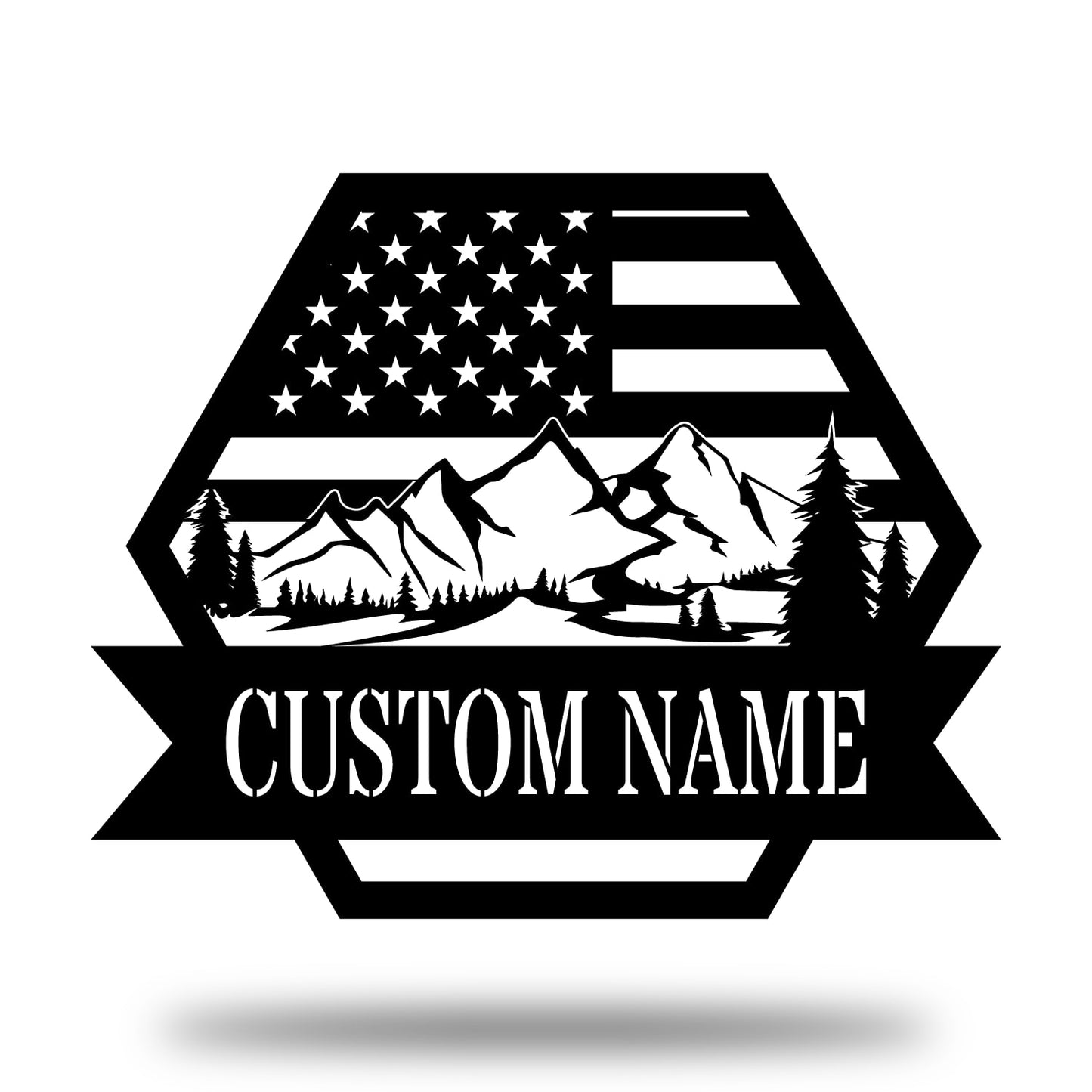 Custom American Outdoor Metal Sign - Outdoor Decor Metal Wall Art - Metal Signs For Home