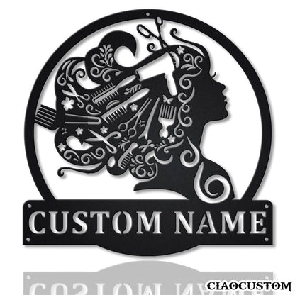 Custom Beauty Salon Hair Metal Sign - Metal Salon Wall Art - Gifts For Hairdressers