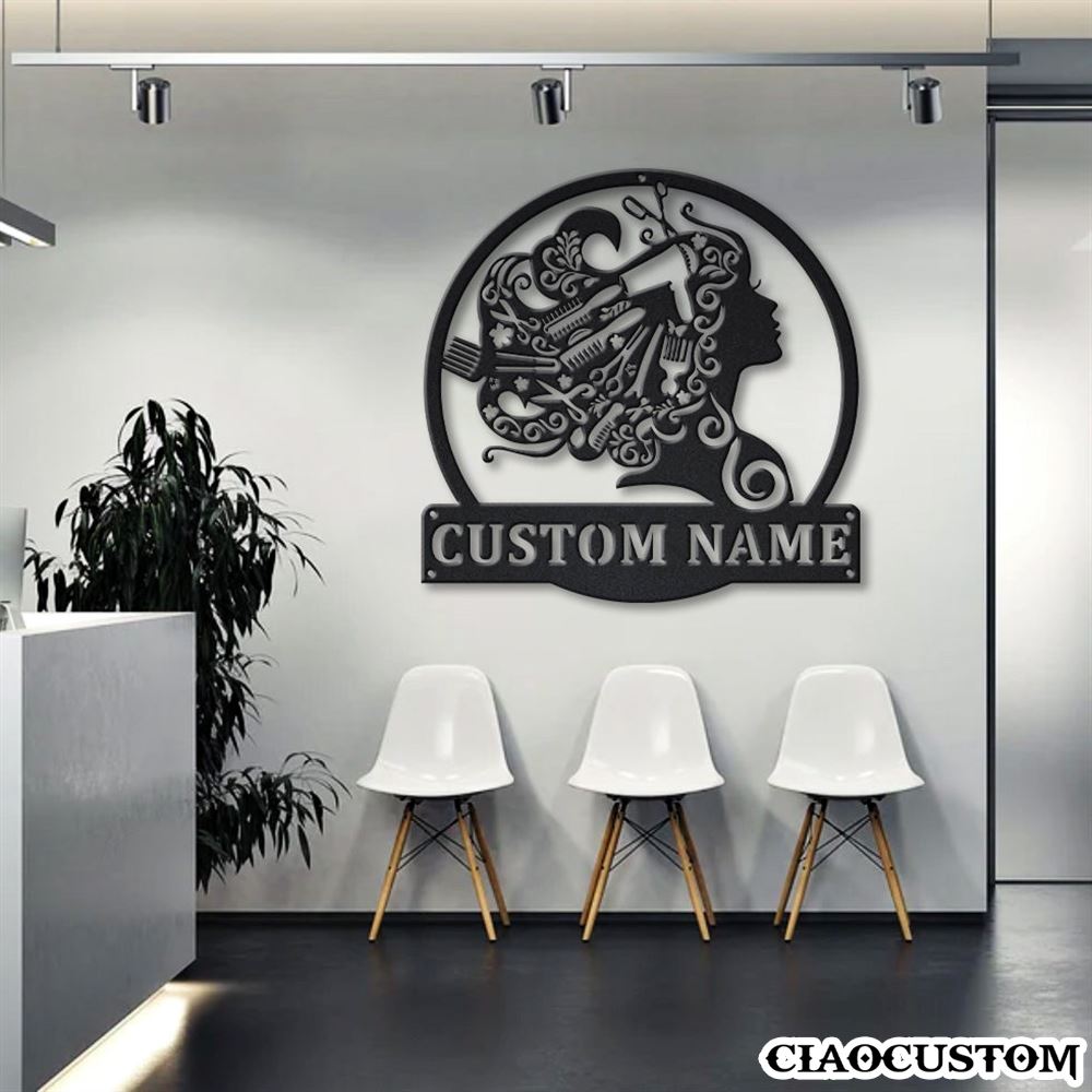Custom Beauty Salon Hair Metal Sign - Metal Salon Wall Art - Gifts For Hairdressers