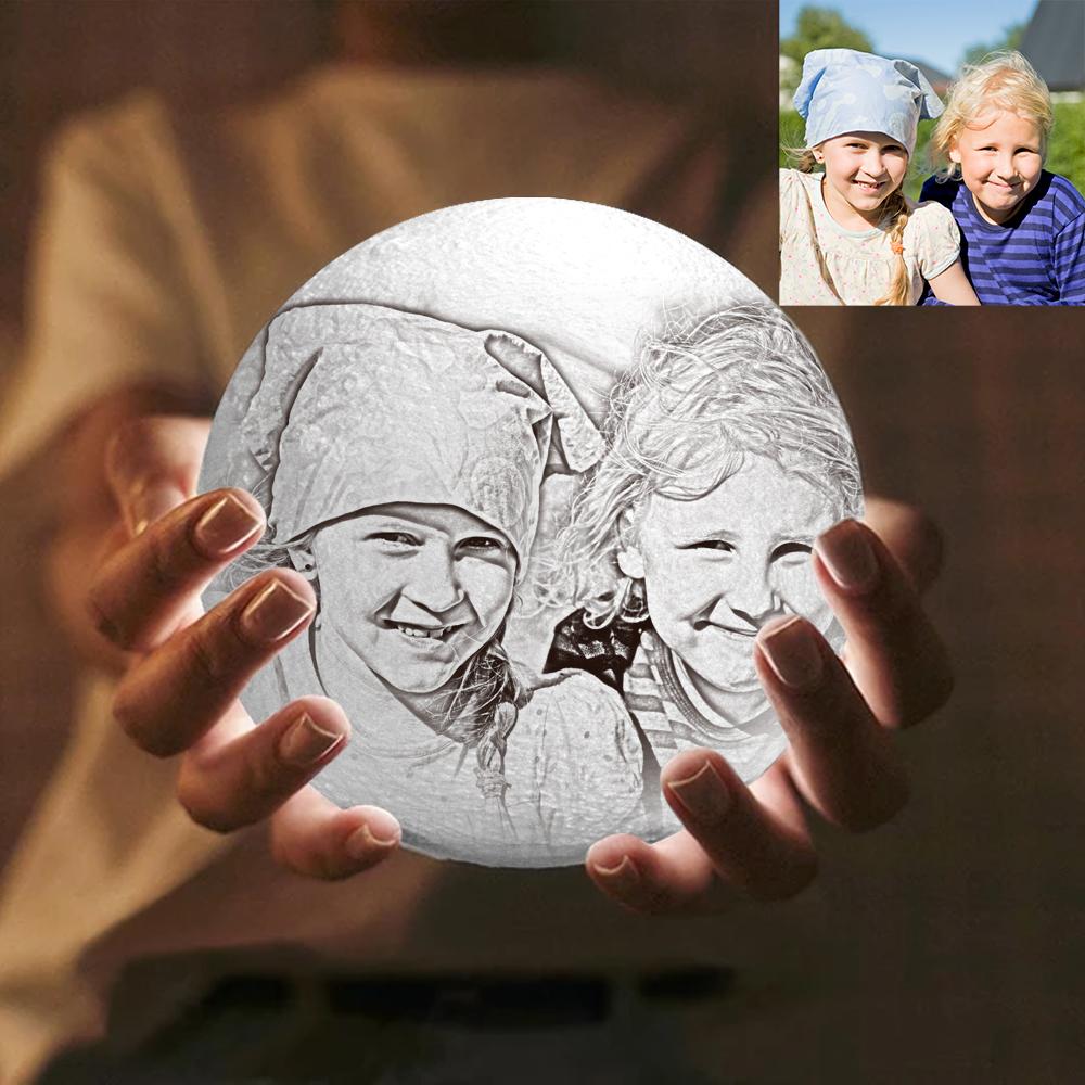 Custom Best Friend Romantic Moon Lamp 3D Printing - Personalized Photo Moon 3d Lamp - Custom Birthday Gifts