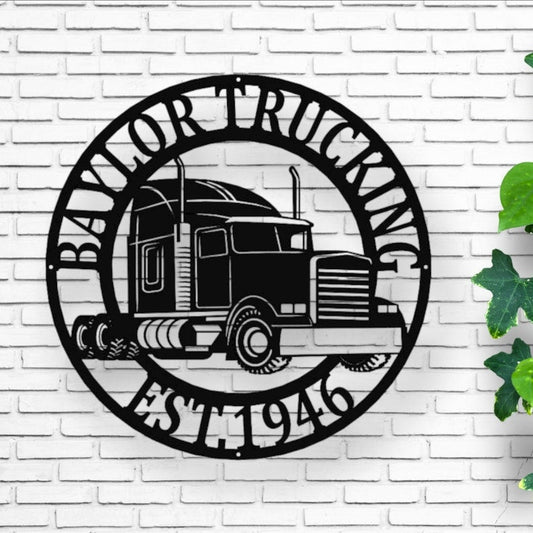 Custom Big Rig Trucker Wheeler Diesel Metal Sign - Customized Metal Trucker Sign