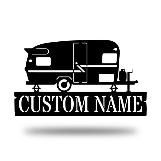 Custom Camper Monogram - Metal Camper Sign - Outdoor Decor Metal Wall Art