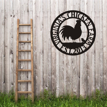 Custom Chicken Coop Metal Signs - Personalized Chicken Farm Hanging - Metal Farm Signs - Farmer Gifts
