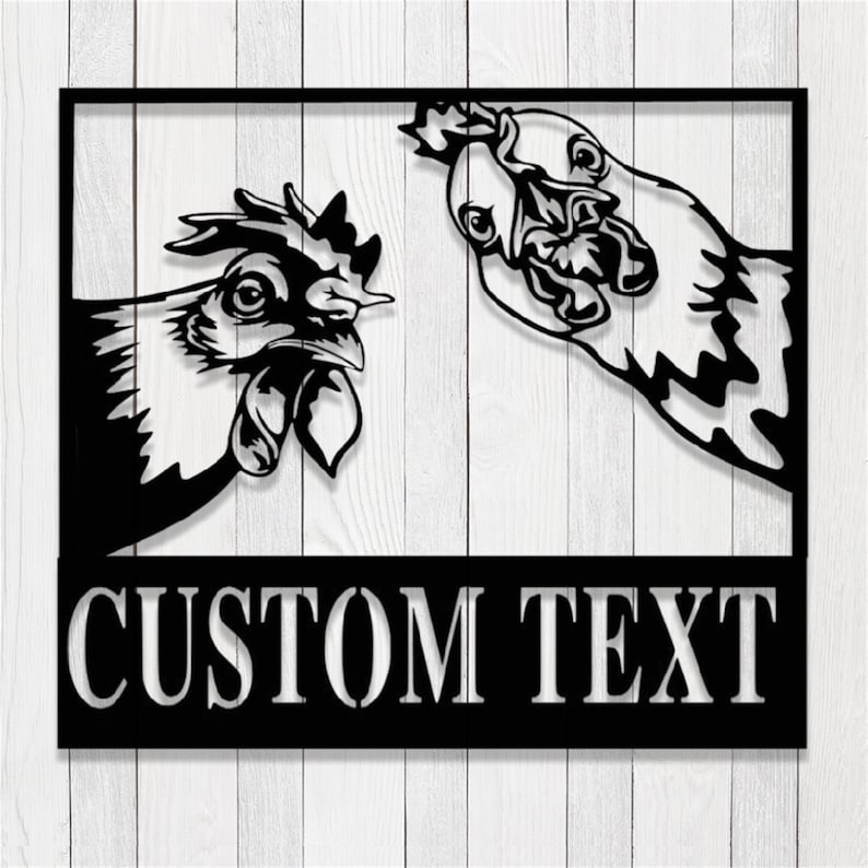 Custom Chicken Farm Metal Sign - Personalized Chicken Coop Metal Wall Art - Metal Chicken Coop Sign