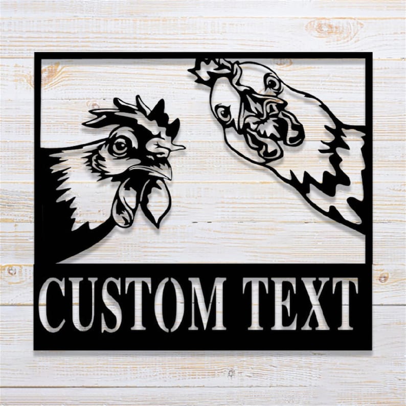 Custom Chicken Farm Metal Sign - Personalized Chicken Coop Metal Wall Art - Metal Chicken Coop Sign