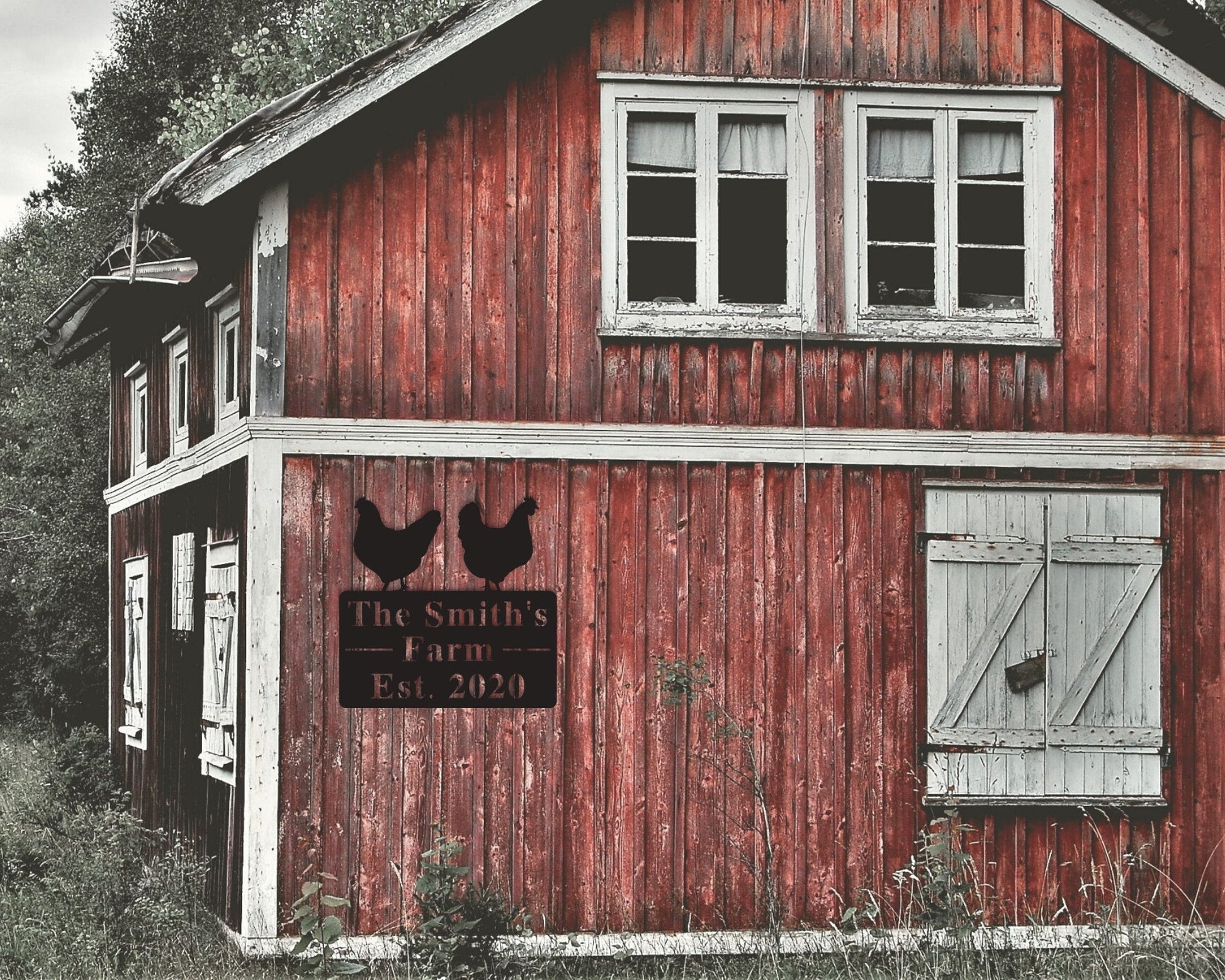 Custom Chicken Farm Metal Sign - Personalized Farm Metal Sign - Barn Sign - Ranch Sign