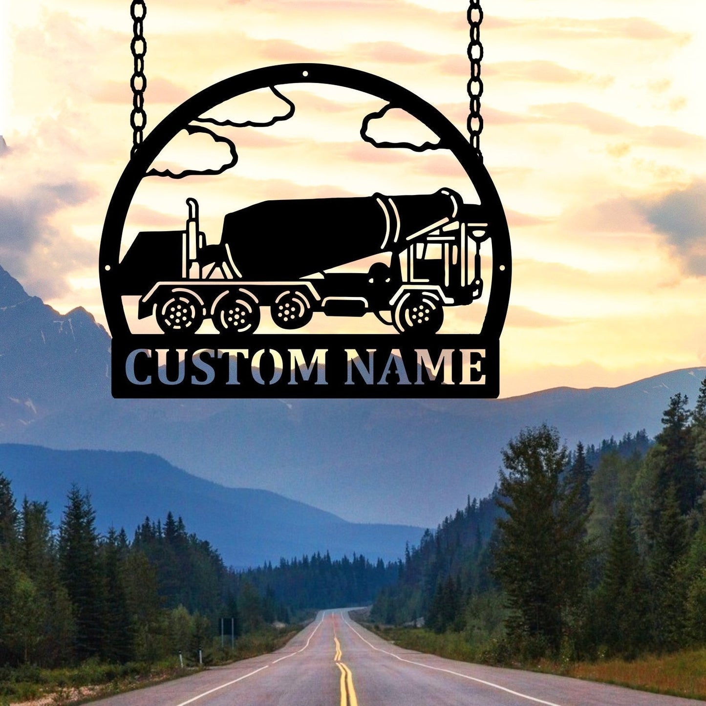 Custom Concrete Mixer Truck Vehicle Metal Sign - Metal Decor Wall Art - Heavy Equipment Operator Gifts