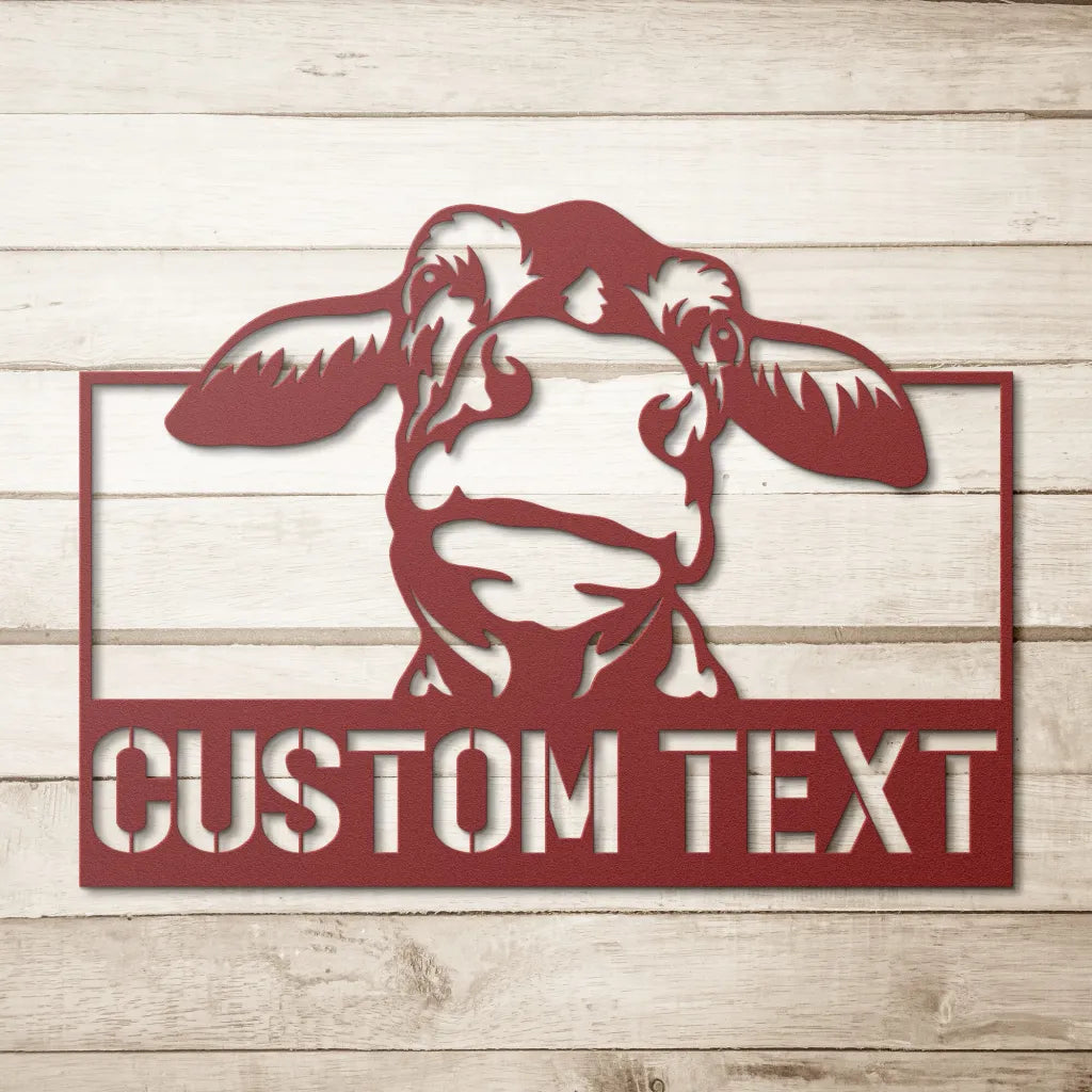 Custom Cow Metal Name Sign - Personalized Gifts For Farmer Home Decoration - Farm House Decor