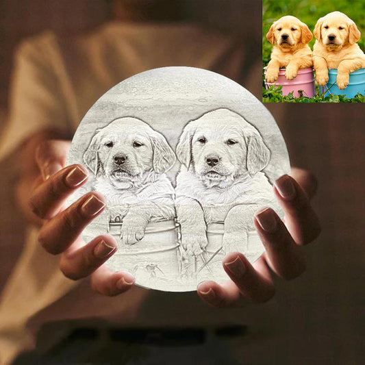 Custom Cute Pet 3D Printed Jupiter Lamp - Personalized Gift For Pet - Gift For Dog Cat Lover