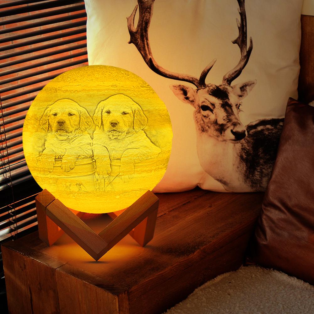 Custom Cute Pet 3D Printed Jupiter Lamp - Personalized Gift For Pet - Gift For Dog Cat Lover