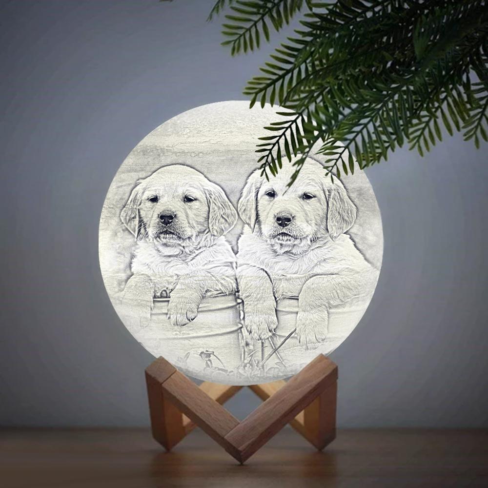 Custom Cute Pet 3D Printed Jupiter Lamp - Personalized Gift For Pet - Gift For Dog Cat Lover