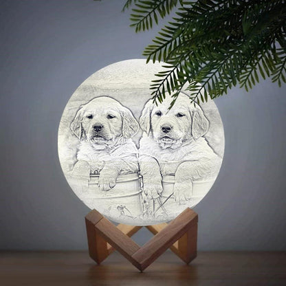 Custom Cute Pet 3D Printed Jupiter Lamp - Personalized Gift For Pet - Gift For Dog Cat Lover