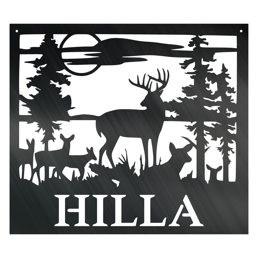 Custom Deer Moon Metal Sign - Outdoor Decor Metal Wall Art - Gift For Hunter - Deer Lover Gift