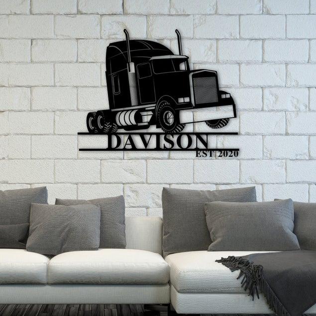 Custom Diesel Truck Vehicle Metal Sign - Metal Decor Wall Art - Heavy Equipment Operator Gifts