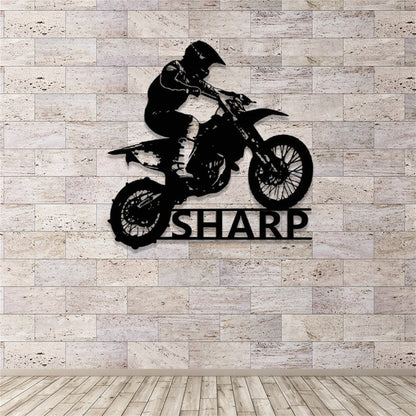Custom Dirt Bike Metal Sign - Motorcycle Wall Art - Personalized Biker Name Signs - Motocross Rider Home Decor - Motorcycle Biker Gift