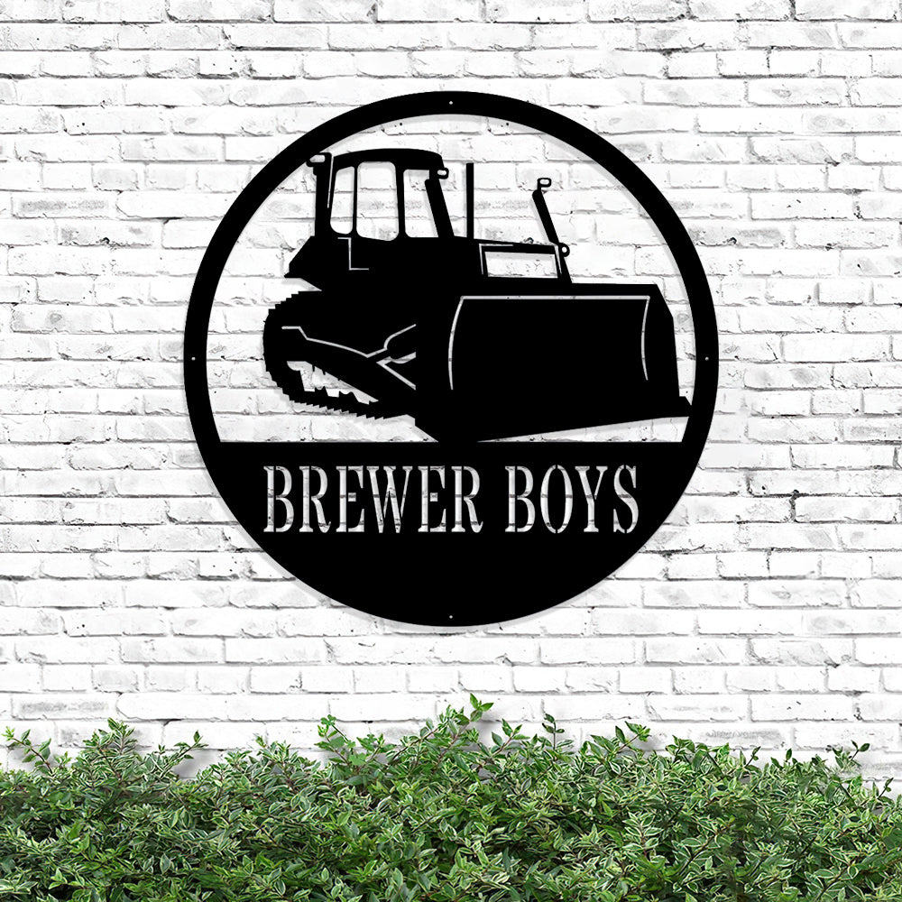 Custom Dozer Metal Sign - Dozer Monogram - Metal Construction Signs ...