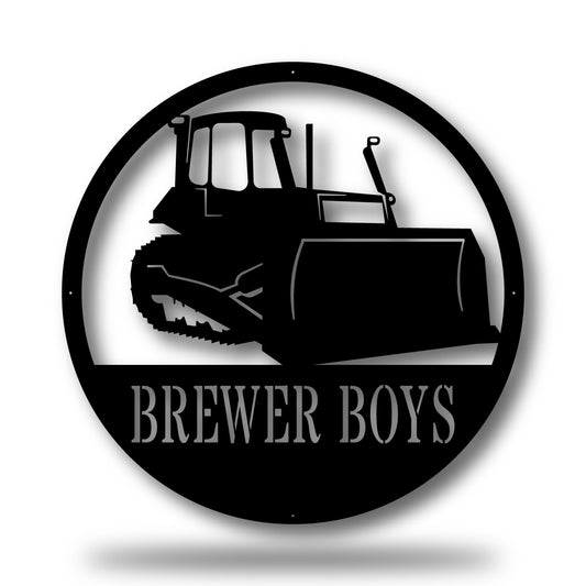 Custom Dozer Metal Sign - Dozer Monogram - Outdoor Decor Metal Wall Art - Metal Signs For Home