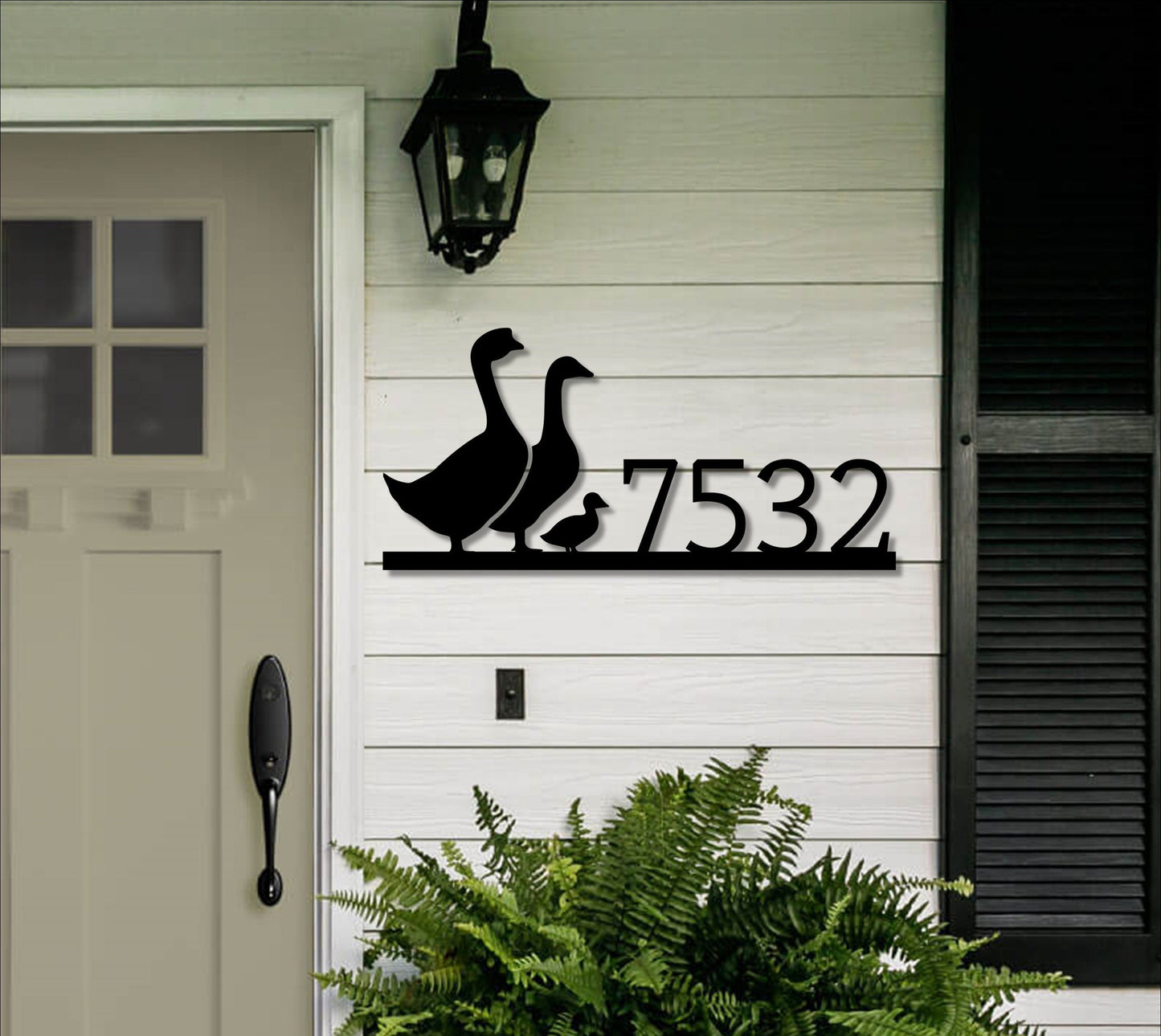 Custom Duck And Ducklings Metal Sign - Custom Metal Address Sign - Custom Address Sign Farm Address Sign