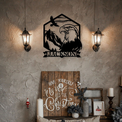 Custom Eagles Mountain Monogram - Outdoor Decor Metal Wall Art - Metal Signs For Home