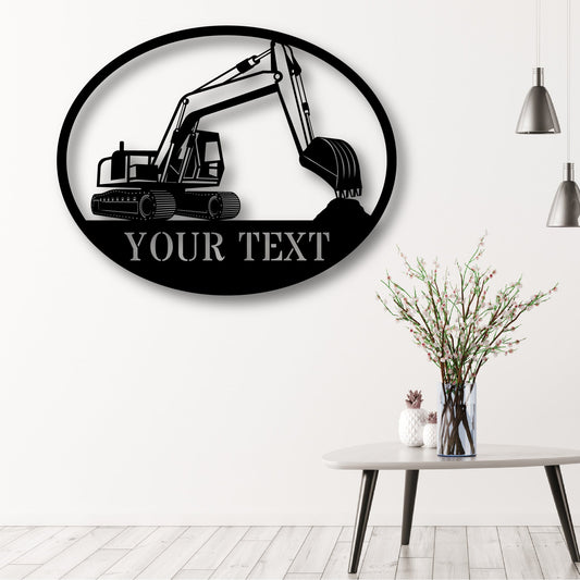 Custom Excavator Metal Sign - Excavator Monogram - Outdoor Decor Metal Wall Art -  Job Gifts