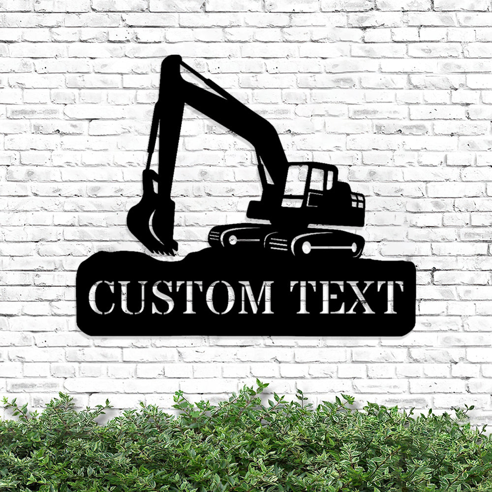 Custom Excavator Metal Sign - Metal Construction Signs - Heavy Equipment Operator Gifts