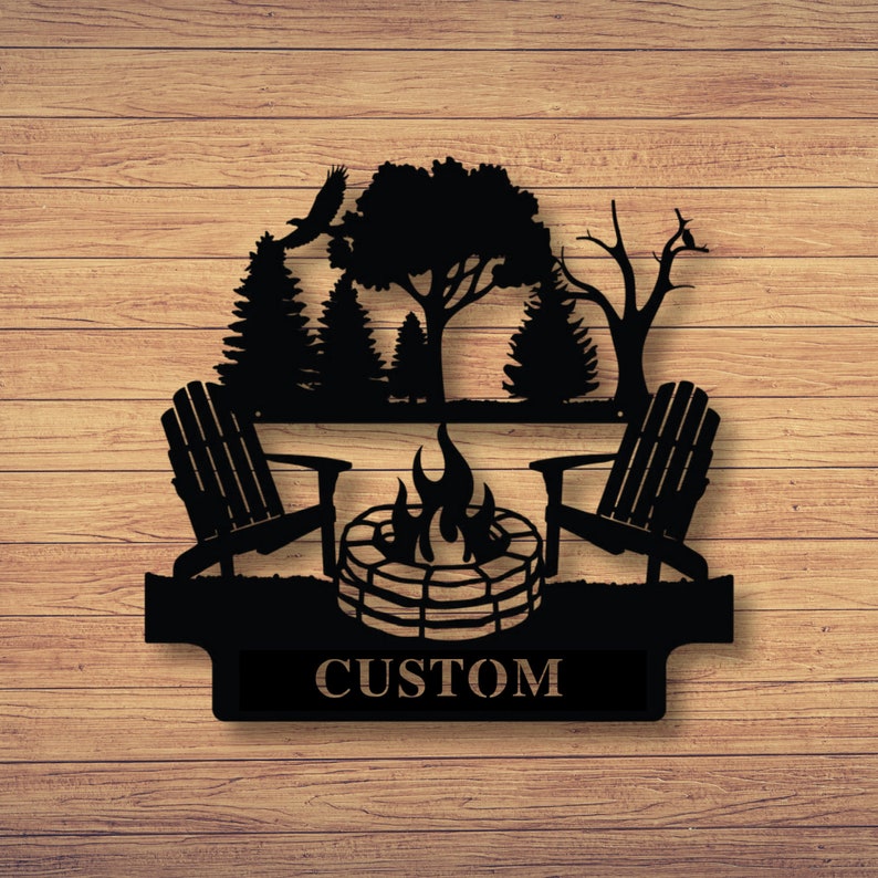 Custom Family Name Campfire Sign - Metal Campfire Sign - Farmhouse Decor - Outdoor Family Sign - Outdoor Decor