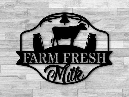 Custom Farm Fresh Milk Metal Sign - Personalized Metal Farm Signs - Metal Farm Signs - Farmer Gifts