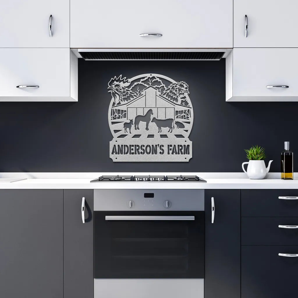 Custom Farm House Metal Wall Art - Personalized Gifts For Farmers - Farm House Decor