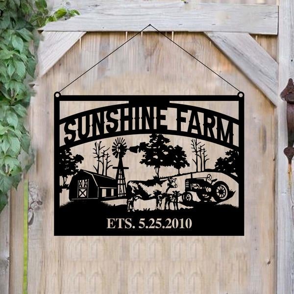 Custom Farm Life Metal Sign - Personalized Name Metal Sign Country Life Cut Metal Sign - Metal Farm Signs - Farmer Gifts