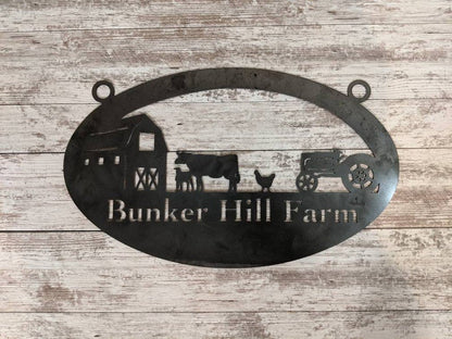 Custom Farm Sign Or Ranch Sign Personalized Sign With Your Name Rustic Steel Personalized Gift Cow Sign Custom Metal Sign Wall Decor