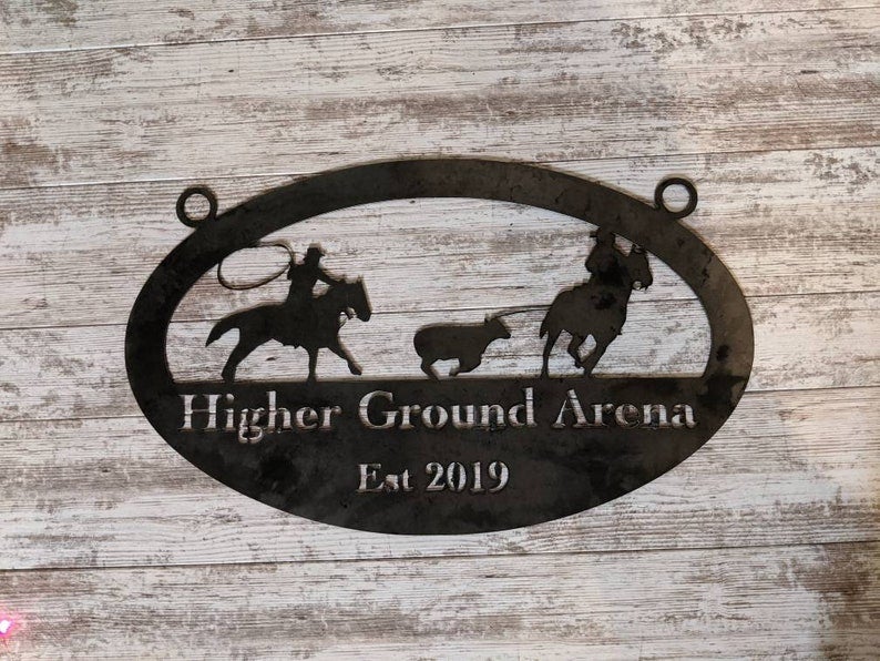 Custom Farm Sign Or Ranch Sign Rodeo Cowboy Horses Personalized Sign W ...