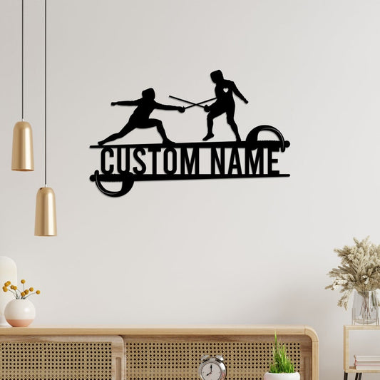 Custom Fencing Couple Metal Sign - Fencer Couple Wedding Sign Decor - Couple Fencer Metal Wall