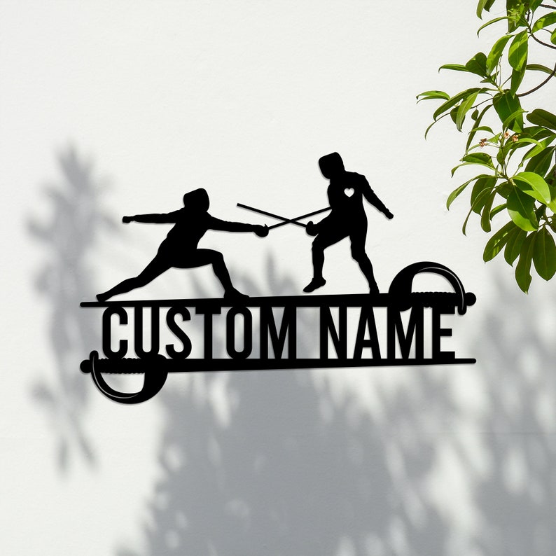 Custom Fencing Couple Metal Sign - Fencer Couple Wedding Sign Decor - Couple Fencer Metal Wall