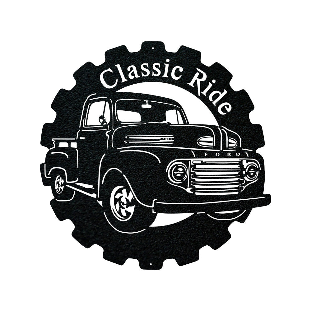 Custom Ford Truck Classic Car Metal Sign - Outdoor Decor Metal Wall Art - Metal Signs For Home