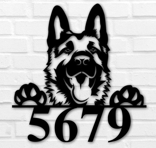 Custom German Shepherd Dog Metal Sign - Personalized Dog Name Sign - Outdoor Decor Metal Wall Art