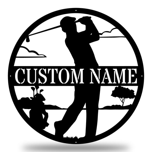 Custom Golf Metal Sign Monogram - Gift For Male - Wall Decor Metal Art - Metal Signs For Home