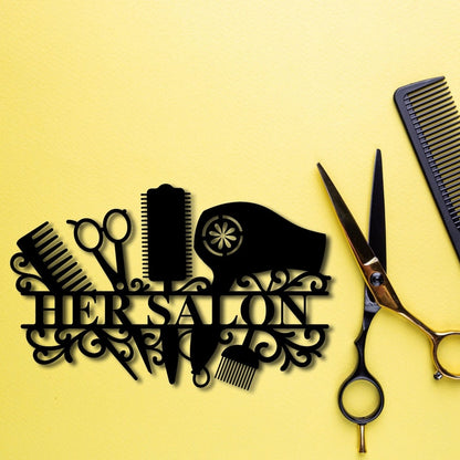 Custom Hair Salon Metal Wall Art - Metal Hair Stylist Sign - Hairdresser Gift - Hair Stylists Gift
